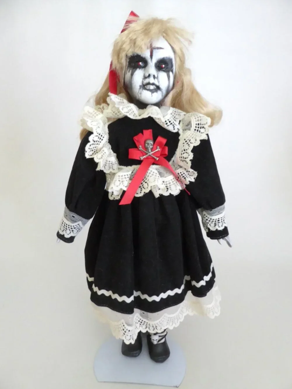 OOAK 15” DEMON VAMPIRE HORROR UNDEAD PORCELAIN DOLL PROP ODDITY